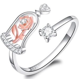 18k Enchanted Rose Beauty and the Beast Ring